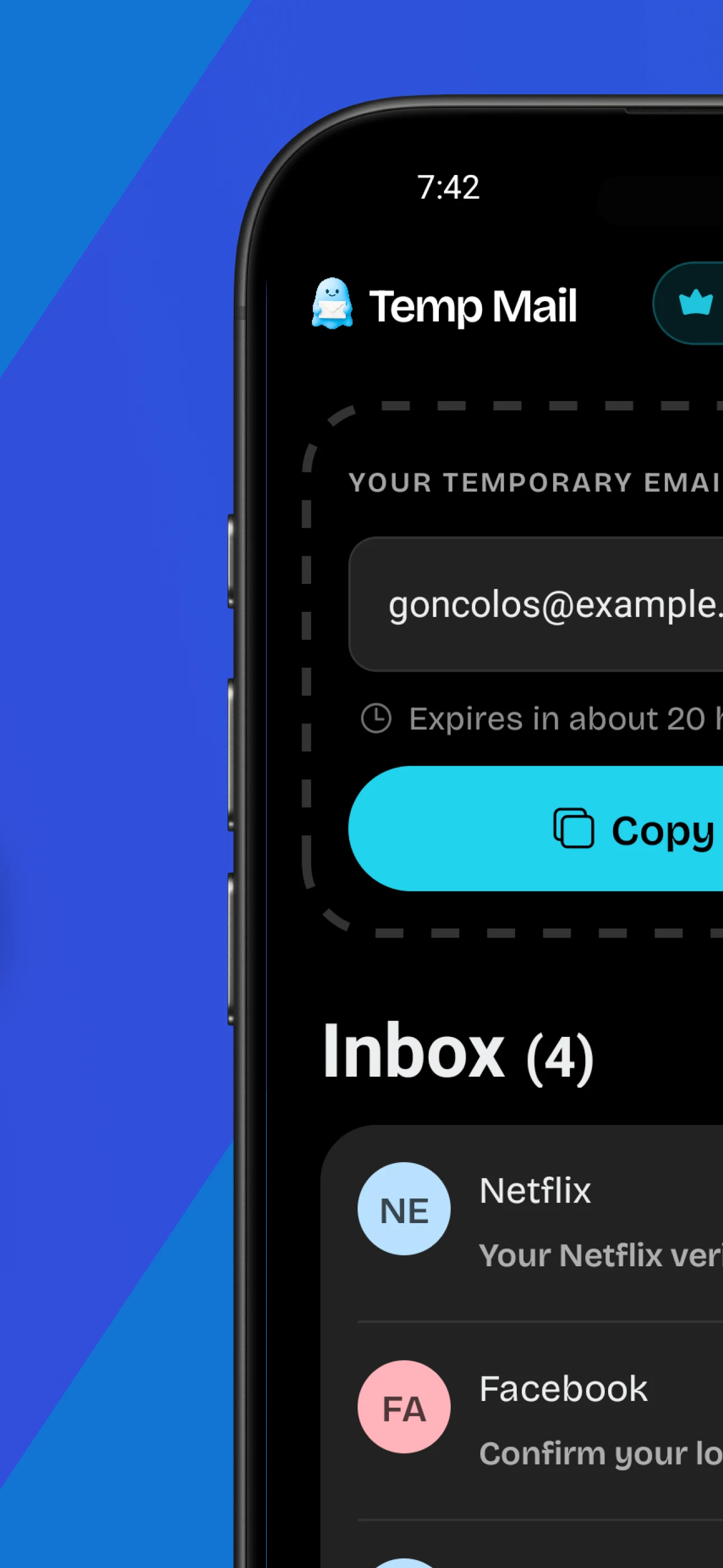 Temp Mail - Temporary Email screenshot